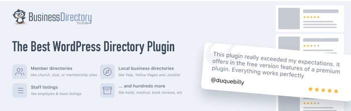 The logo for Business Directory Plugin, a tool to help you understand how to monetize a directory website.