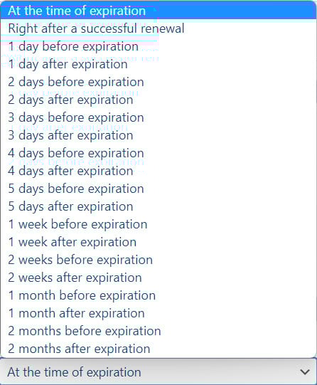 email timing settings
